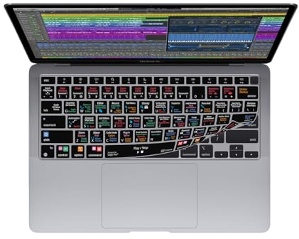 KB Covers Logic Pro Tastatur-Abdeckung, kompatibel mit MacBook Air mit M1 Chip – 13 Zoll (2020+)