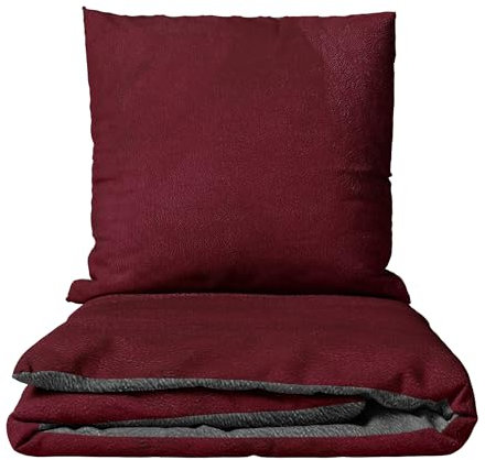 Leonado Vicenti Winter Bettwäsche Thermo Fleece Uni Flauschige Wendebettwäsche Set warm Bezug kuschelig, 3teilig, 200x220 cm