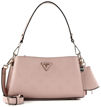 GUESS Jena Girlfriend Shoulder Bag Pale Pink Logo