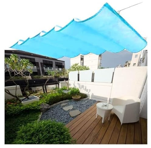 Patio Imperméable Couverture D'ombrage Remplacement Pergola Auvent Rétractable, Extérieur Fil Coulissant Vague Voiles D'auvent Protection Solaire Pour La Maison De Verre Cour ( Couleur : Sapphire blue