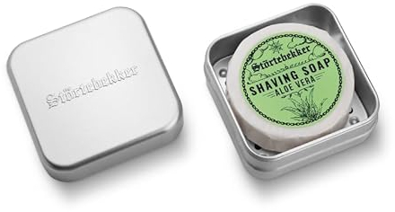 Störtebekker® Premium Rasierseife & Seifendosen Set - Seifendose Aluminium Set inkl. Rasierseife in verschiedenen Varianten - Vegane Rasierseife Handgefertigt in Seifenmanufaktur (Aloe Vera)