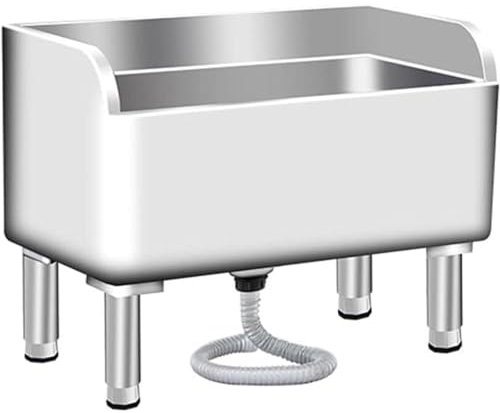 Fregadero de fregona Fregadero de piso comercial doméstico con lavabo profundo, acero inoxidable 304, drenaje sin obstrucciones, fácil eliminación de agua,100CM