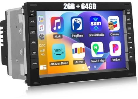 2G+64G CAMECHO Android 13 Autoradio mit Navi für VW Golf 4 Polo Sharan Jetta MK4 Transportor T5,7 Zoll Doppel Din Autoradio mit Carplay Android Auto Bluetooth RDS/FM WiFi und USB