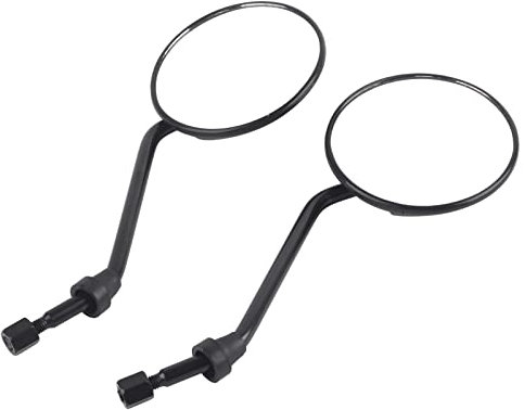 2PCS Motorradspiegel, Universal Motorrad Rückspiegel Retro Runder Motorrad Elektrofahrrad Roller Rückspiegel Geeignet für 8mm Standardgewinde Befestigungsloch