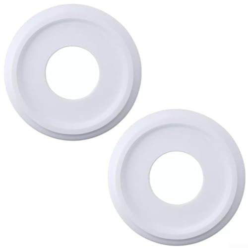 2 Pack Split Lighting PU Ceiling Medallion Ceiling Cover Plate, Round Split Medallion PU Decorative Ceiling Fan Light Fixtures Covers Plate for Light Fixtures Ceiling Light Trim