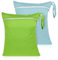 Molain 2Stück Windeltasche, wasserdichte Stoffwindeln Nasstaschen, Wiederverwendbar Wetbag mit Reißverschluss Wet Dry Cloth Windeltasche wasserdichter Beutel für Baby Reisen Unterwegs (himmelbl+grün)
