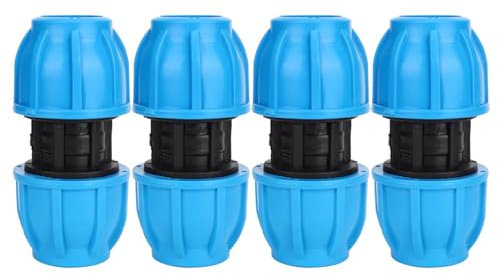 HAOHIZE Connettore per Tubo Acqua, 4 Pezzi PE Plastica da 25 mm a 25 mm Connettore per Tubo Acqua Dritto Raccordo per Tubo Raccordo per ala gocciolante per Giardino,