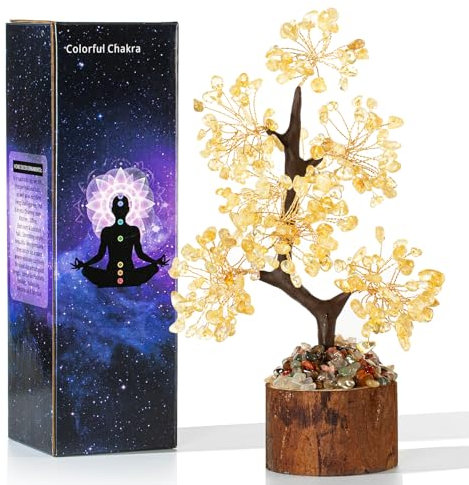 XIANNVXI Citrine Crystal Tree Money Tree Citrine Tree of Life Yellow Ornaments FengShui Living Room Decor Good Luck Gifts