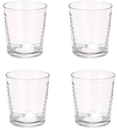 San Ignacio Set 4 vasos vidrio rayas 360 ml colección VIVALTO