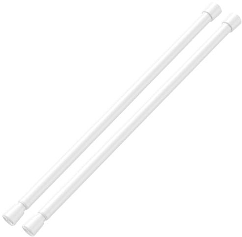 AIZESI 2 Stück gardinenstange ohne bohren 39-68cm,5/8 Durchmesser, teleskopstange vorhang, weiß gardinenstange zum klemmen - Teleskopstange, Duschstange & Kleiderstange