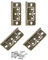 sourcing map 4Pcs 3x1.4 Inch Door Hinges Non-Mortise No Noise Bifold Door Hinges Plating for Cabinet Furniture Window Wardrobe with Screw, Bronze
