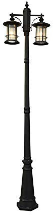 Lampadaire d'extérieur à 2 têtes, éclairage de pelouse extérieur, éclairage de jardin victorien européen, lampadaire haut en aluminium, lampadaire étanche, colonne de jardin de villa (hauteur 2,9 m)