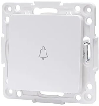 Pieza para interruptor de timbre, color blanco, compatible con modelos europeos; ideal para reemplazo y mejoras en sistemas de timbre.
