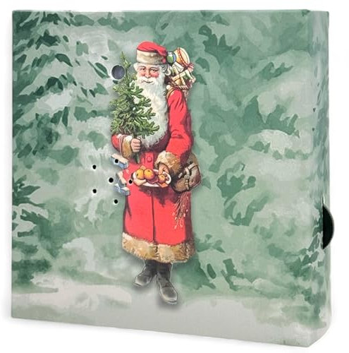 MIJOMA Soundbox mit Weihnachtsmusik - Lautsprecher mit Bewegungsmelder - Einstellbare Lautstärke - EIN/AUS-Schalter - für Bad, Flur, Büro, Wohnzimmer (Santa - Stille Nacht)