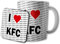 AK Giftshop Tassen- und Untersetzer-Set I Love KFC, 284 ml, Geschenk