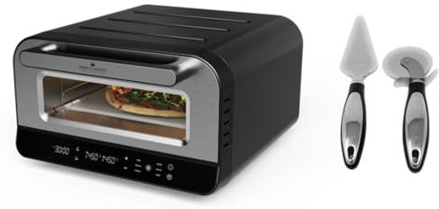 KPO-220 Elektrischer Pizzaofen mit Pizzaschaufel, Touch Display, bis 450°C (KPO-220 + Zubehör-set)