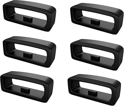 6Pcs Black Silicone Watch Strap Loop, Compatible with Garmin Forerunner 245/245 Music/645/645 Music Wristband Loop, 2025 Upgraded 20mm Lock Ring Replacement Watch Band Loop Smartwatch Keeper