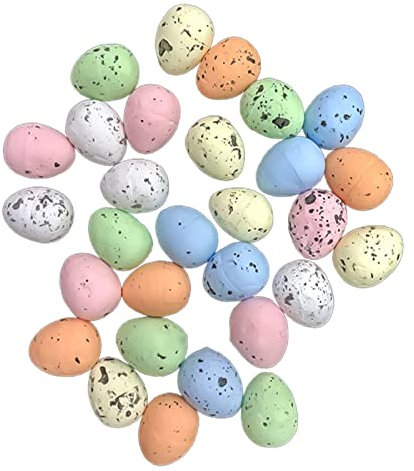 Ostereier-Set mit 20 bunten Kunststoff-Eiern I Perfekt als Ostern Deko 2025 I Ostereier Deko zum Basteln, Bemalen, Bekleben und Aufhängen, als Dekoration für Sträuße und Zweige zur Osterzeit