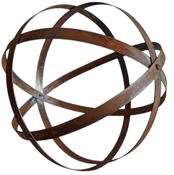 Bornhöft Gartenkugel aus Metall, Rostoptik, Dekorative Stahlband-Skulptur für Garten Edelrost rostige Gartendekoration (30 Centimeter)