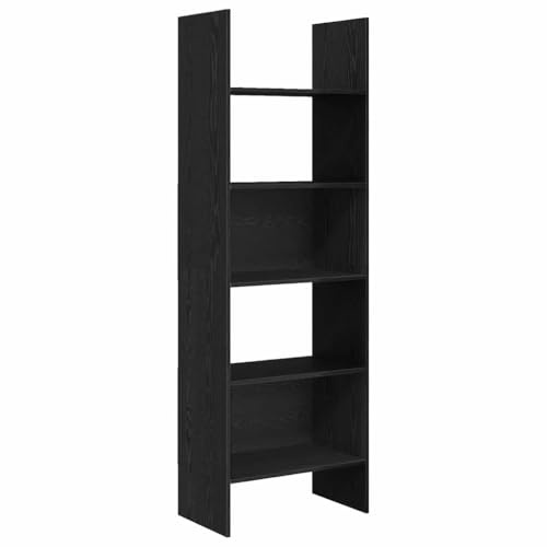 vidaXL Book Cabinet Black oak 60 x 35 x 180 cm Engineered wood, Contemporary Shelving, Ample Storage, Stylish Freestanding Bookshelf, Modern Indoor Bookcase, Functional Study Shelf