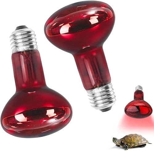 Udbrud 2 Pièces Lampe Chauffante Reptile 100W, Ampoules Chauffantes pour Reptiles Support Lampe Infrarouge Lampe Chauffante E27 pour Reptiles et amphibiens, Tortue, Lézard, Poussin