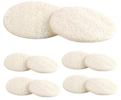 Healvian Gesichtspeeling Pads Luffa 10 Stück 5,5cm Wiederverwendbar für Sanfte Reinigung und Tägliche Hautpflege