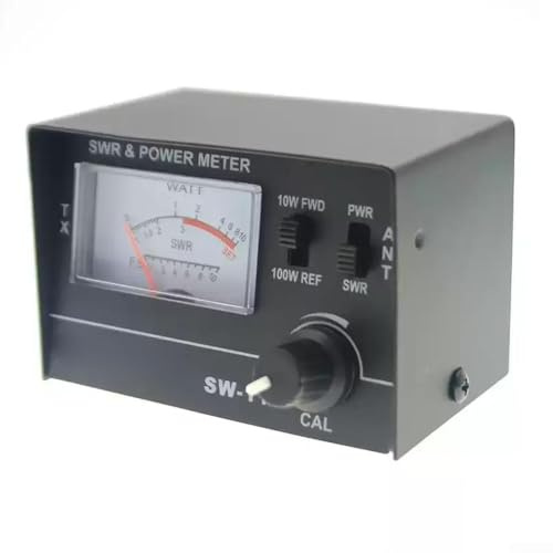 CYRENT SW111 Power VSWR Messgerät 100 W für CB-Funkantennen mit Analog-Messgerät, Vorwärts-Rückwärts-Schalter und 10 W/100 W Leistungsoptionen zum Testen von Antennen und Koax