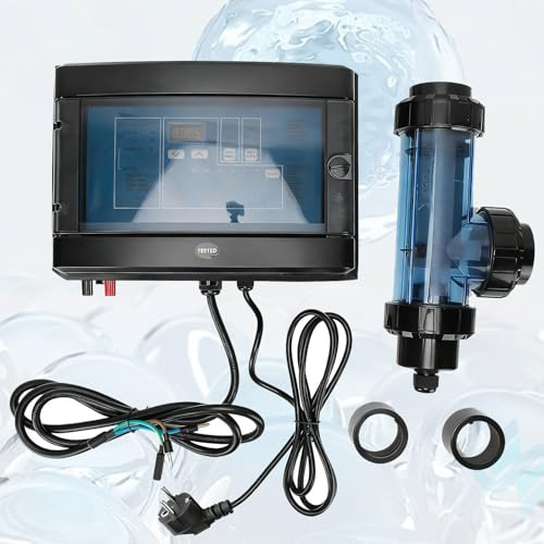 UORDBY Salzwasser-Chloranlage, Chlorgenerator-Elektrolyseur, automatische Reinigungsfunktion mit DREI Geschwindigkeiten, Salzchlorinator-Salzwassersystem für Pools X20CL