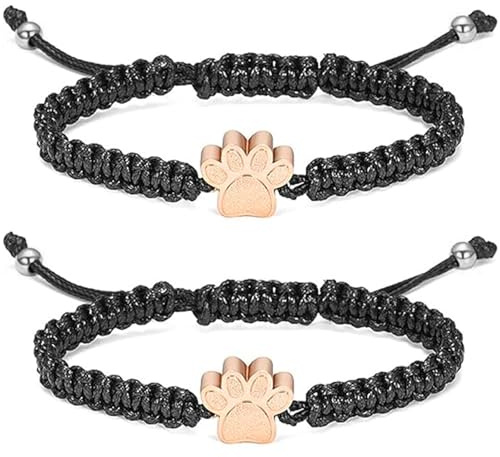 YROHGKPN Haustier Gedenkarmband, 2er Set, Verstellbarer Unisex Stahlschmuck für Erinnerungen, Andenken, Gedenkarmband