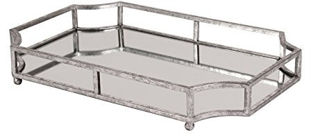 Kate und Laurel Ciel Metall verspiegelt Kunstvoller gewelltem Dekoratives Tablett