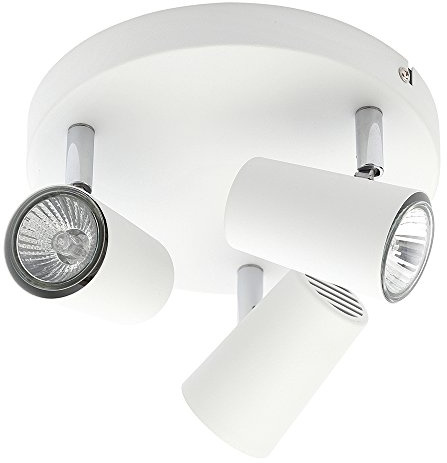 LITECRAFT Chobham Spotlight Plate Adjustable GU10 Ceiling 3 Light - White