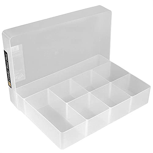 WestonBoxes Crafty Tool Box - Storage Box with Fixed Dividers and Compartments (Clear, Pack of 5)