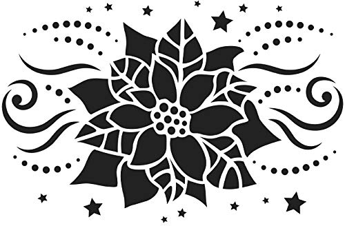 Ideen mit Herz Laser-Kunststoff-Schablone, DIN A4, Weihnachten, Wintermotive | Kreative Wandgestaltung, Fenster, Textilien, Papier, Scrapbooking (Weihnachtsstern)