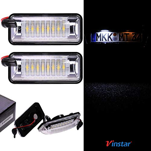 VINSTAR LED Kennzeichenbeleuchtung E-geprüft CAN-Bus 18 LEDs je Modul 6000 Kelvin kompatibel mit Toyota, Subaru (alle passenden Modelle in der Produktbeschreibung!)