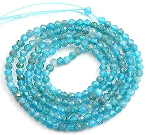 Natursteinperlen, blauer Amazonit, lose Perlen, natürliche facettierte Perlen, für Schmuckherstellung, Ohrringe, Ringe, 38,1 cm 3mm apatite