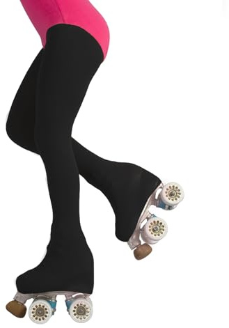 CALZITALY PACK 1/2 Professionelle Mädchen Rollschuh und Eislauf Strumpfhose mit Fuss – 70 DEN| Hautfarbe, Schwarz| 6 Jahre, 8 Jahre, 10 Jahre, 12 Jahre | Made in Italy
