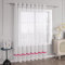 HongYa Stores Voile Gardine Schal Transparenter Vorhang mit Satinband Ösen H/B 145/300 cm Dunkelrosa