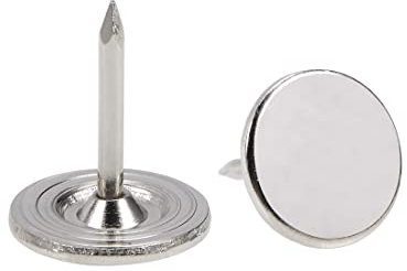 sourcing map Clou Tapissier Clou Ameublement Clou Meuble Punaise Pointe Tapissier Tapis Décoration 11mmx15mm Plat Tête Épingles Argenté pour Sofa Lit 100Pcs