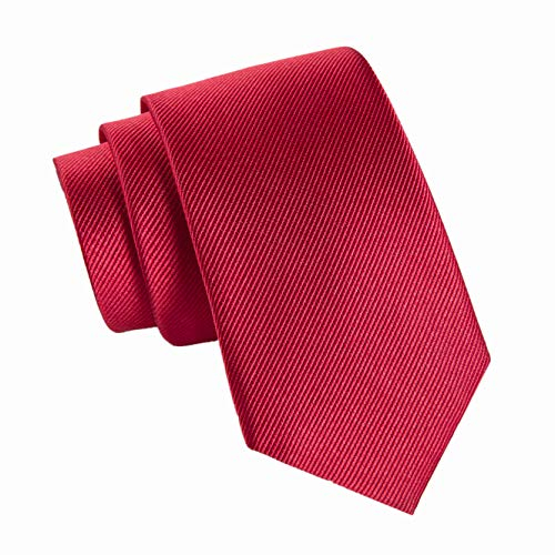 Massi Morino Seidenkrawatte Herren Rot - 6,5cm breit, 155cm lang - Krawatte aus 100% Seide I Slim-Fit Herrenkrawatte I Inklusiver Geschenkbox
