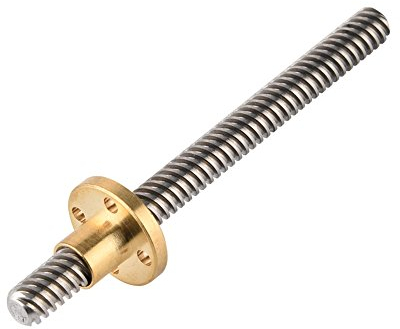 Accessoires Imprimante 3D, T8 Broche Filetée Trapézoïdale Vis de Plomb + Ecrou T8, Pas 2mm, Fil de Vis 8mm, Acier Inoxydable, pour Moteur Pas à Pas(100mm)