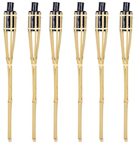 URBNLIVING 2ft 1/2/4 or 6 Bamboo Torch Lantern Garden Oil Paraffin Outdoor Lighting Burner (6)
