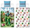 Character World Wende Bettwäsche-Set Minecraft, 135x200cm + 80x80cm, 100% Baumwolle, grün Motiv Craft Blöcke TNT und Spitzhacke Battle, Mehrfarbig