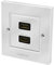 LogiLink AH0018 – Prise Murale HDMI avec 2 Prises HDMI Haute Vitesse avec raccord Ethernet (Prise extérieure/Femelle intérieure) en Blanc