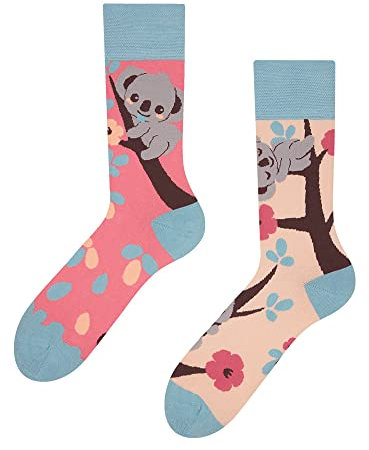 Dedoles Chaussettes Unisexe Homme Femme & Enfants beaucoup designs amusants gauche droite différent, couleur: Rose, motif: Koala somnolant, taille: 39-42