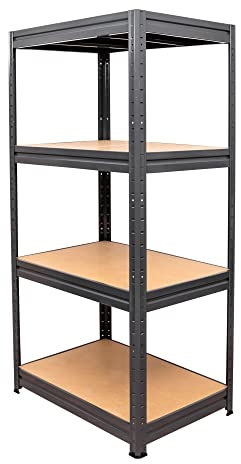 STIER Schwerlast-Fachbodenregal, maximiale Fachlast 600kg, HxBxT 1770x900x600 mm, Lagerregal, Werkstattregal, Werkzeugregal, Kellerregal, Steckregal, stabiles Stahlgestell, einfach zu montieren