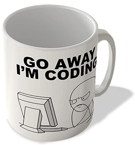 McMug - Go Away I'm Coding - Software Developer Mug, Ceramic, 11fl.oz.