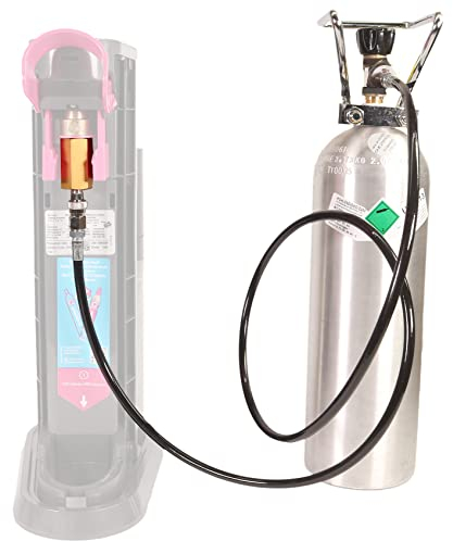 WELDINGER Adapter-Hochdruckschlauch + 2kg Aluminium CO2-Flasche (geeignet für Wassersprudler Soda Stream Duo)