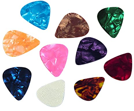 PLABBDPL 40 Stück Plektron Gitarre,Plektren Gitarre 0,46mm Plektrum für Akustikgitarre, E-Guitar,Ukulele, Bass,Guitar Picks(10 Farben)