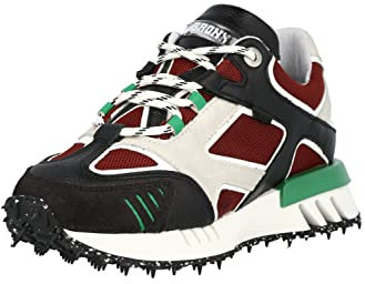 Bronx Damen Sneaker Low schwarz/Greige/kirschrot/grasgrün 36