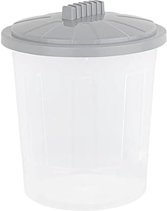 JMS we create smile Plastic Dustbin Fun Bin Swing Bin Trash Can Rubbish Waste Bin Kitchen Bin Storage Bin Animal Feed Bin With Lid For Home Office Garden (21L Fun Bin, Clear)